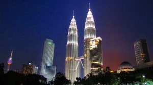 Sunset behind the Petronas towers, KL
